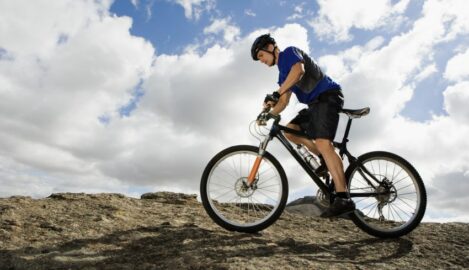 Man riding mountain bike